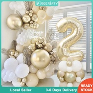 23pcs White Gold Number Balloon Set 32 Inch Foil  Balloon for Birthday Party Decorations Supplies