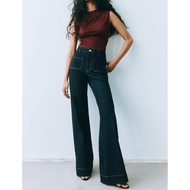 (H&M AUTH) HIGH RISE WIDE-LET JEANS H&M