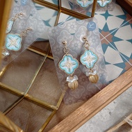 Embroidered Earrings | Ear Clip/Earrings-Begonia Flower Glass Littdlework Flagship Store