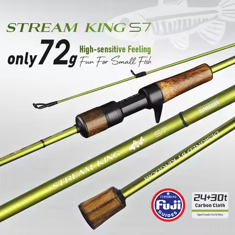 Kingdom Stream S7 Fishing Rod 1.45m 1.65m 1.8m UL-L Spinning Casting 24+30T Carbon Fiber Fast Action