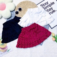 [NEW MODEL] Girls' pleated skirt CV222 in cute soft khaki fabric with inner pants for children 10-38