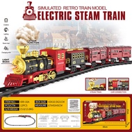 Christmas Classic Train with Smoke Small Train Track Electric Light Music Smoke Track Small Train To