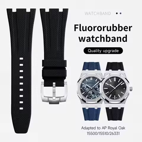 26mm New Fluororubber FKM Watchband For AP Strap Audemars Piguet Wristband 15400 15500 26331 41mm Di