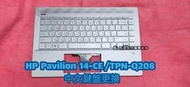 ☆全新 惠普 HP Pavilion 14-CE 14-CE1041TX TPN-Q208 中文鍵盤 帶殼 背光鍵盤