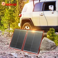 DOKIO 100W(50W X 2ชิ้น) แผงเซลล์แสงอาทิตย์เดี่ยวพับได้ยืดหยุ่นสำหรับการเดินทาง & เรือ & คุณภาพสูง RV