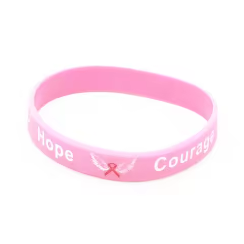 1pc hope faith courage strength ribbon breast cancer awareness verse rubber bracelet silicone wristb