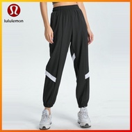 Lululemon yoga sports casual women's pants splicing color elastic loose pocket running pants Yoga Fitness pants