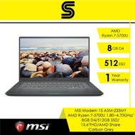 MSI Modern Laptops 15 A5M-233MY Carbon Grey/AMD Ryzen 7-5700U 1.80~4.70GHz/8GB D4/512GB SSD/15.6"FHD