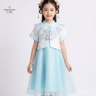 Princessa Flami Imlek Cny Hanbok Dress Organza Baby Blue I5215