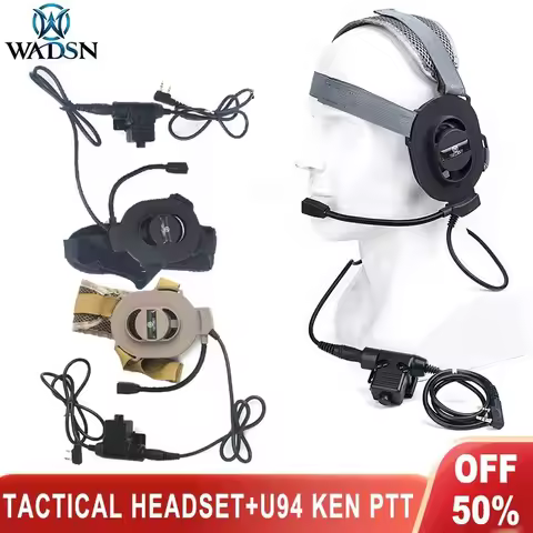 Wadsn Tactical Game Shooting Communication Headphone Bowman Elite II Headset U94 PTT for Kenwood Bao