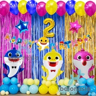 Baby shark Children's Birthday Package Decoration 3 Complete Curtains