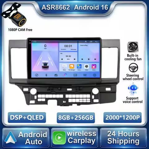 Android 16 Carplay Car Radio for Mitsubishi Lancer 10 CY 2007 - 2017 Multimedia Video Player 2 Din G