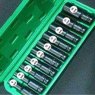 MATA Impact Socket Wrench Socket Wrench Set 10 Pcs 1/2 Inch 8-24MM Extension Heavy Duty Precision