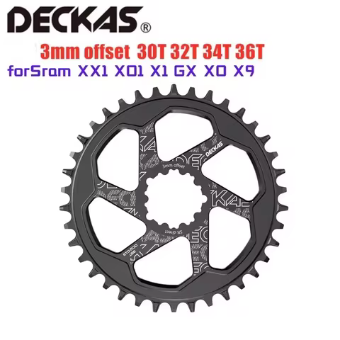 DECKAS SR 3mm Offset Bike MTB Mountain Bike 30T-36T Crown Bicycle Round Chainring Crank Crankset SR 