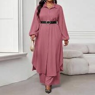 Autumn Casual Flapper 1920s Elegant Work Evening Formal Bussines Office Dusty Rose Woven Shirt Colla
