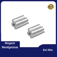 Neodymium Magnet 8x1mm Super Strong White Magnet 8x1 N35