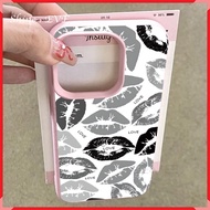 For iphone 16 15 11 12 13 14 pro max Lip Prints and Love dermatoglypha 7 8 Plus X XS XR Simple and f