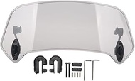 Adjustable Clip On Motorcycle Windscreen, Universal Wind Deflector for Motorbike, Premium ABS Air Sp