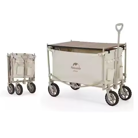 Naturehike Camping Trolley Large Capacity Folding Wagon Cart Portable Outdoor Multifunction Adjustab