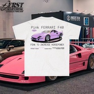 ERST CLOTHING Luxury sports car series:PINK Ferrari F40 T-SHIRT JDM SHIRT Casual Crew Neck Cotton TE