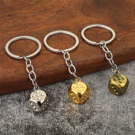 Creative Dice Shaped Keychain Multicolor Metal Keyring For Women Men Car Handbag Phone Case Pendant 