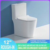 Maximum 1 unit per order】 One Piece WC Toilet Bowl S-Trap Water Closet Dual Flush Elongated 马桶