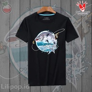 Kaos Tshirt Pria Mancing Mania Fishing Baju Distro Basic Lengan Pendek Cowok Kasual