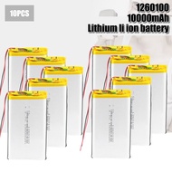 3.7V 10000mAh Lipo Li-Po แบตเตอรี่ลิเธียม Batteria 1260100 พร้อม PCB Li-Polymer แบตเตอรี่เปลี่ยนแบตเ