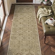 Bavni 2x5 Runner Rugs for Hallways Kitchen, Washable Rug Vintage Print Carpet, Low Pile Lightweight 