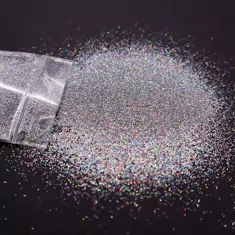 50g/bag 0.2mm Laser Nails Glitter Chrome Nail Powder Diamond Rainbow Linear Glitter Gel Polish Holog