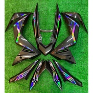 Cover Set Rs150 V1-V2 Hijau Lumut Rainbow Carbon Link Chrome