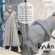 Ryuka dress maximum gamis women's linen crinckle jumbo latest luxurious elegant