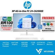 HP Pavilion 24-CA2000D All-In-One Desktop PC Intel i5-13400T, 8GB, 512GB, Intel UHD, 23.8" FHD, W11