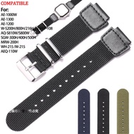 18mm Nylon Leather Strap For Casio AE-1200WH AE1300 MRW-200H PRG-270 W800H F-108WH Watchband