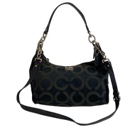 二手COACH 14337 兩用 Op Art 手提包/單肩包/斜背包，黑色