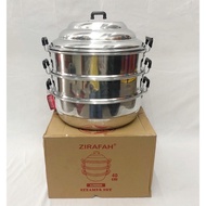 ZIRAFAH ALUMINIUM Steam Pot / Periuk Kukusan TEBAL (24~50cm) / Steamer Pot / Periuk Kukus / Pengukus