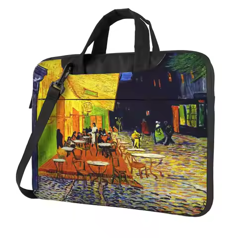 Cafe Terrace At Night - Van Gogh Crossbody Laptop Bag Case Computer Bag 13 14 15.6 Inch Notebook Pou