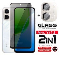 2 in 1 Anti-spy Tempered Glass Protective Film For Vivo Y31 d Y31d Y21d Y11d Y05 Y 31d VivoY31d Full