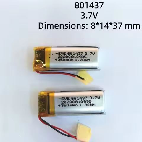 3.7V Lithium Battery 801437/801540 for Victon Solar Tire Pressure Monitoring 350mAh 10C Rate