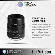 TTArtisan 40mm f/2.8 Macro Lens for Sony E / Fujifilm X / Canon EOS M / Canon EOS R / Nikon Z / Micr