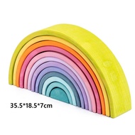 มอนเตสซอรี่ Montessori - บล็อกไม้สายรุ้ง เรนโบว์บล็อค  Rainbow block  สีพาสเทล Pastal Set สำหรับเด็ก