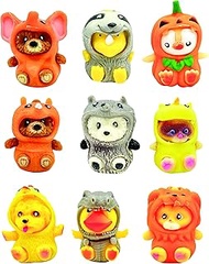Raymond Geddes Snuggle Wuggle Stretchy Toys (Pack of 24) - Cute Squishy Animals for Kids with Interchangeable Costumes - Fun Squish Toys