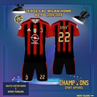 Custom Football Jersey 4C M1L4N H0M3 R3TR0 2004-2005– Full Printing Dryfit Milano | Name & Number