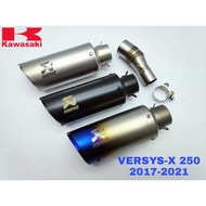 Exhaust Kawasaki VERSYS-X 250 2017 Slip On Piping Muffler Stainless Steel Akrapovic Short Titanium B