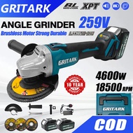 GRITARK Cordless Angle Grinder 259V Cordless Grinder 4600W Brushless Cordless Angle Grinder Polishin