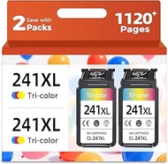 Relcolor 241 241XL PG-241 Ink Cartridge Replacement for Canon PG-241 CL-241 PG241 CL241 XL Color Tri