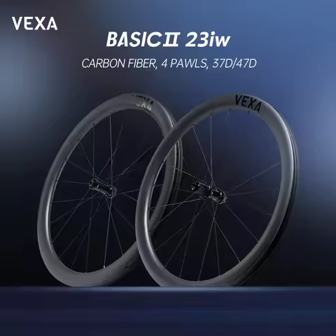 VEXA Basic II 23IW Disc Road Bicycle 700C 1250g Carbon Fiber Wheelset Tubuless 37/47mm Depth Carbon 