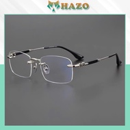 842 rimless frame glasses, square form, UV protection, youthful style