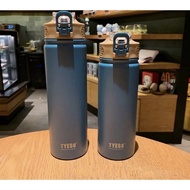 TYESO 530ml/750ml Thermos Mug With Straw Stainless Steel Thermal Insulation Straight Cup Thermal Wat