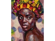 African American Woman 油畫原作 Original Painting Portrait Woman Oil Artwork